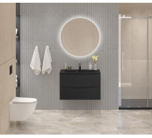 Тумба с раковиной подвесная BelBagno MARINO-800 Rovere Cioccolato Amaro, раковина  BB800/450-LV-ART-PR-NERO