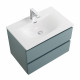 Тумба с раковиной подвесная BelBagno KRAFT-600-2C-SO-AO, 60 см, Голубой Матовый, раковина белая BB-8099-60