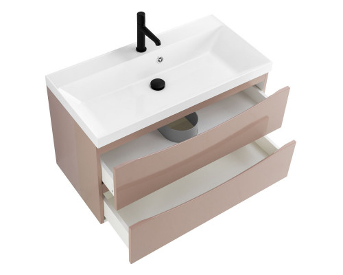 Тумба с раковиной подвесная BelBagno MARINO-800 Capucino Lucido, раковина белая BB800/450-LV-MR-AST