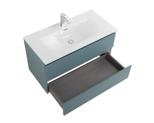 Тумба с раковиной подвесная BelBagno KRAFT-800-2C-SO-AO, 80 см, Голубой Матовый, раковина белая BB-8099-80