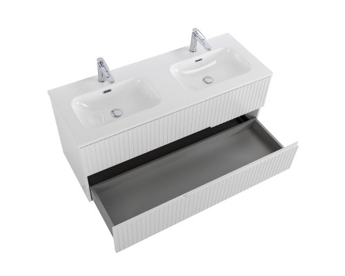 Мебель для ванной подвесная с двойной раковиной CEZARES DUET-N-1200-2C-SO-2-BL Bianco Lucido эмаль