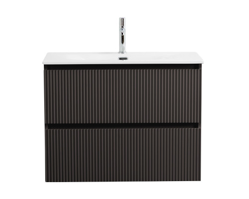 Тумба с раковиной подвесная 70 см, BelBagno UNO-MINI-700-2C-SO-GSO Темно-Серый матовый, раковина белая BB-8099-3-70