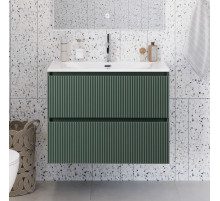 Тумба с раковиной подвесная 70 см, BelBagno UNO-MINI-700-2C-SO-VO Еловый матовый, раковина белая BB-8099-3-70