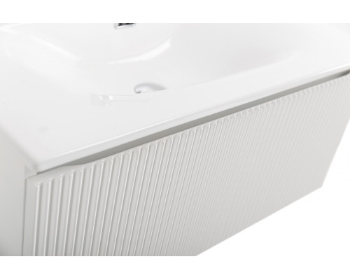 Тумба с раковиной подвесная 80 см, BelBagno UNO-800-1C-SO-BO Bianco Opaco, раковина белая BB-8099-80