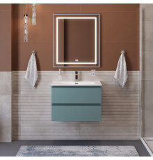 Тумба с раковиной подвесная BelBagno KRAFT-700-2C-SO-AO, 70 см, Голубой Матовый, раковина белая BB700ETL