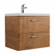Подвесная тумба с раковиной Belbagno DUE 60 см Rovere Nature DUE-600-2C-SO-RN-P + BB-8076-3-60