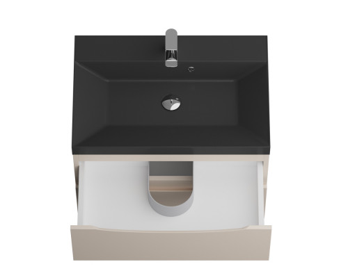 Тумба с раковиной подвесная BelBagno MARINO-700 Crema Opaco, раковина чёрная BB700/450-LV-ART-AST-NERO