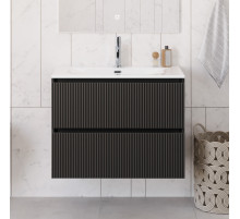 Тумба с раковиной подвесная 80 см, BelBagno UNO-800-2C-SO-GSO Темно-Серый матовый, раковина белая BB-8099-80