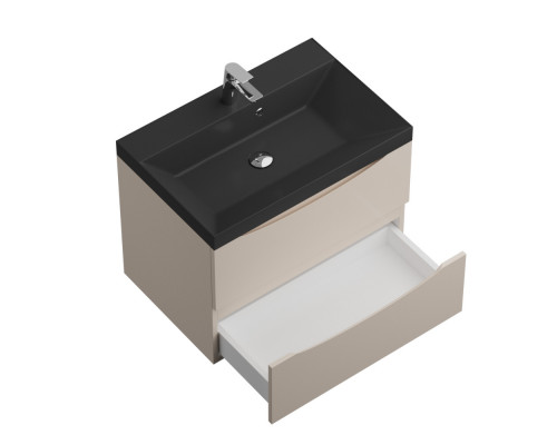 Тумба с раковиной подвесная BelBagno MARINO-700 Crema Opaco, раковина чёрная BB700/450-LV-ART-AST-NERO