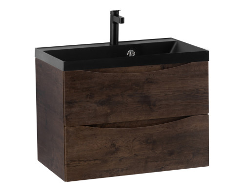 Тумба с раковиной подвесная BelBagno MARINO-600 Rovere Moro, раковина черная BB600/450-LV-ART-AST-NERO