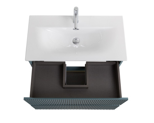 Тумба с раковиной подвесная 70 см, BelBagno UNO-MINI-700-2C-SO-AO Голубой матовый, раковина белая BB-8099-3-70