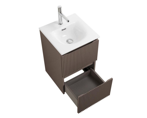 Тумба с раковиной подвесная 40 см, BelBagno UNO-MINI-400-2C-SO-CO Бежевый матовый, раковина белая BB-8099-3-40