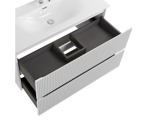 Тумба с раковиной подвесная 120 см, BelBagno UNO-1200-2C-SO-BO Bianco Opaco, раковина белая BB-8099-120