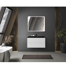 Тумба с раковиной подвесная BelBagno Marino-800, Bianco Lucido, раковина черная BB800/450-LV-MR-AST-NERO