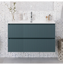 Тумба с раковиной подвесная 90 см, BelBagno UNO-MINI-900-2C-SO-AO Голубой матовый, раковина белая BB-8099-3-90