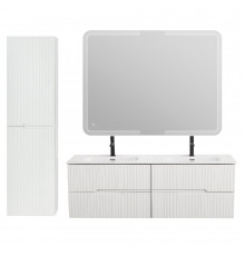 Мебель для ванной подвесная с четырьмя ящиками CEZARES DUET-N-1400-4C-SO-2-BL Bianco Lucido эмаль