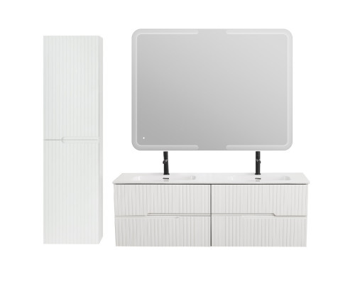 Мебель для ванной подвесная с четырьмя ящиками CEZARES DUET-N-1400-4C-SO-2-BL Bianco Lucido эмаль