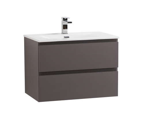 Тумба с раковиной подвесная BelBagno KRAFT-700-2C-SO-GSO, 70см, Темно-Серый Матовый, раковина белая BB-8099-70