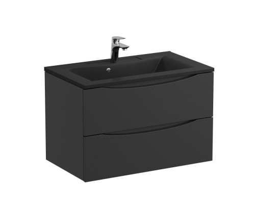 Тумба с раковиной подвесная BelBagno MARINO-800 Nero Lucido, раковина черная BB800/450-LV-ART-PR-NERO