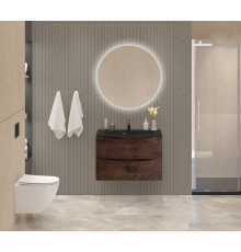 Тумба с раковиной подвесная BelBagno MARINO-800 Rovere Moro, раковина черная BB800/450-LV-ART-PR-NERO
