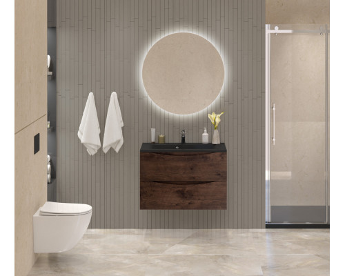 Тумба с раковиной подвесная BelBagno MARINO-800 Rovere Moro, раковина черная BB800/450-LV-ART-PR-NERO