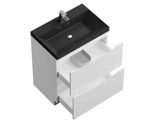 Тумба с раковиной напольная BelBagno MARINO-700 Bianco Lucido, раковина черная BB700/450-LV-ART-AST-NERO