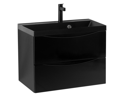 Тумба с раковиной подвесная BelBagno MARINO-600 Nero Lucido, раковина черная BB600/450-LV-ART-AST-NERO
