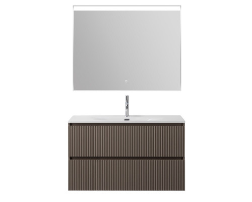 Тумба с раковиной подвесная 120 см, BelBagno UNO-1200-2C-SO-CO Бежевый матовый, раковина белая BB-8099-120