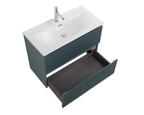 Тумба с раковиной подвесная 80 см, BelBagno UNO-MINI-800-2C-SO-AO Голубой матовый, раковина белая BB-8099-3-80