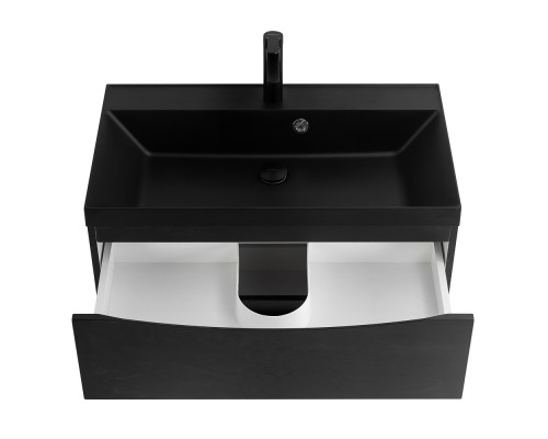Тумба с раковиной подвесная BelBagno MARINO-800 Rovere Cioccolato Amaro, раковина  BB800/450-LV-ART-AST-NERO