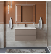 Тумба с раковиной подвесная BelBagno KRAFT-800-2C-SO-CO, 80 см, Бежевый Матовый, раковина белая BB800ETL