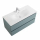 Тумба с раковиной подвесная BelBagno KRAFT-1000-2C-SO-AO, 100 см, голубой матовый, раковина белая BB-8099-100