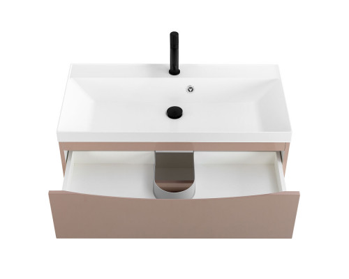 Тумба с раковиной подвесная BelBagno MARINO-800 Capucino Lucido, раковина белая BB800/450-LV-MR-AST