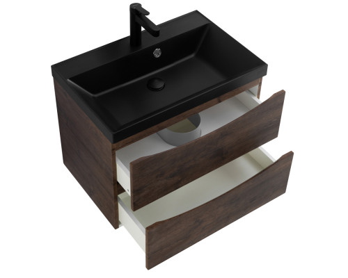 Тумба с раковиной подвесная BelBagno MARINO-700 Rovere Moro, раковина чёрная BB700/450-LV-ART-AST-NERO