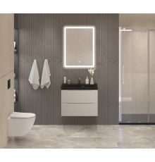 Тумба с раковиной подвесная BelBagno MARINO-700 Crema Opaco, раковина чёрная BB700/450-LV-ART-AST-NERO