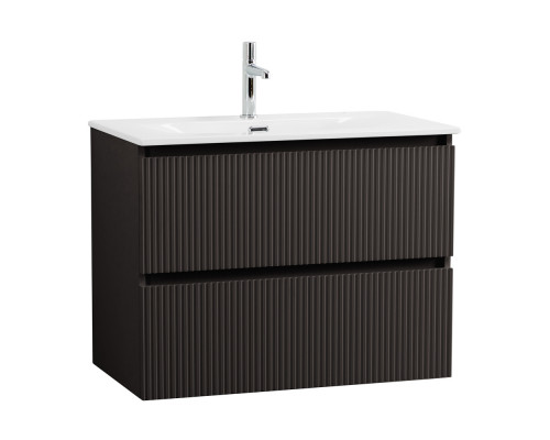 Тумба с раковиной подвесная 90 см, BelBagno UNO-900-2C-SO-GSO Темно-Серый матовый, раковина белая BB-8099-90