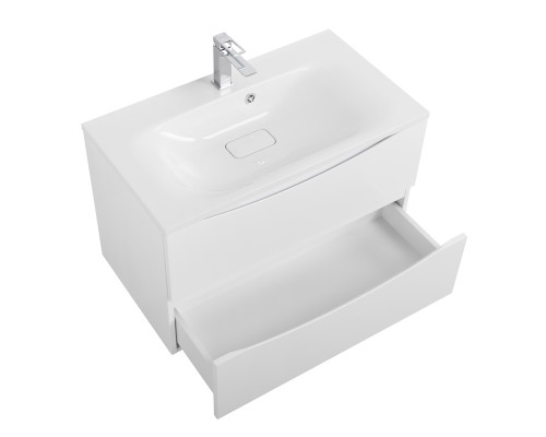 Тумба с раковиной подвесная BelBagno Marino-800, Bianco Lucido, раковина белая BB800/450-LV-MR-FT