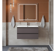 Тумба с раковиной подвесная BelBagno KRAFT-900-2C-SO-GSO, 90см, Темно-Серый Матовый, раковина белая BB-8099-90