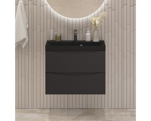 Тумба с раковиной подвесная BelBagno MARINO-600 Nero Lucido, раковина черная BB600/450-LV-ART-AST-NERO
