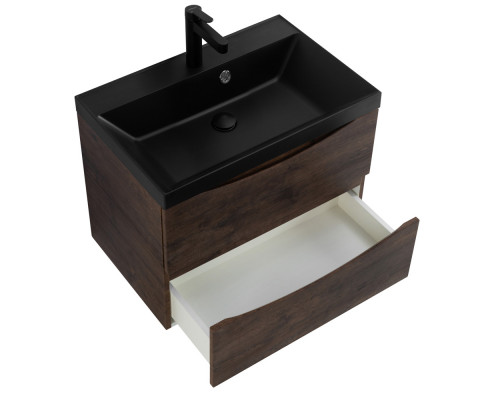 Тумба с раковиной подвесная BelBagno MARINO-700 Rovere Moro, раковина чёрная BB700/450-LV-ART-AST-NERO