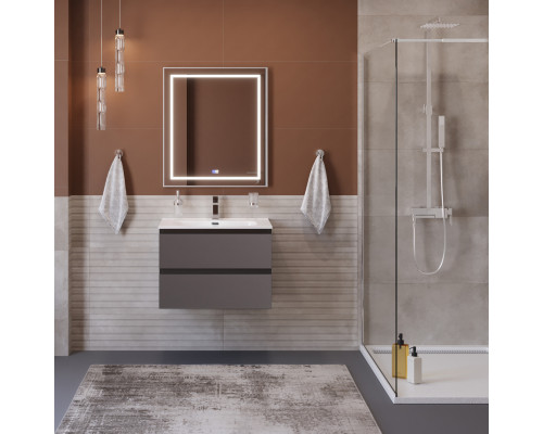 Тумба с раковиной подвесная BelBagno KRAFT-600-2C-SO-GSO, 60 см, Темно-Серый Матовый, раковина белая BB600ETL