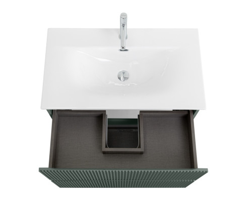 Тумба с раковиной подвесная 80 см, BelBagno UNO-800-2C-SO-VO Еловый матовый, раковина белая BB-8099-80