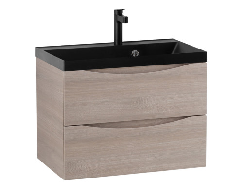 Тумба с раковиной подвесная BelBagno MARINO-700 Rovere Moro, раковина чёрная BB700/450-LV-ART-AST-NERO