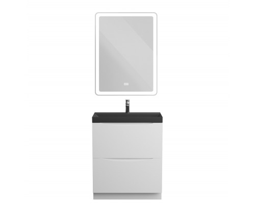 Тумба с раковиной напольная BelBagno MARINO-700 Bianco Lucido, раковина черная BB700/450-LV-ART-AST-NERO