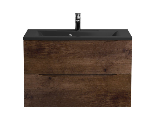 Тумба с раковиной подвесная BelBagno MARINO-800 Rovere Moro, раковина черная BB800/450-LV-ART-PR-NERO