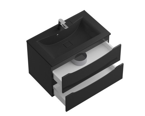 Тумба с раковиной подвесная BelBagno MARINO-800 Nero Lucido, раковина черная BB800/450-LV-ART-PR-NERO