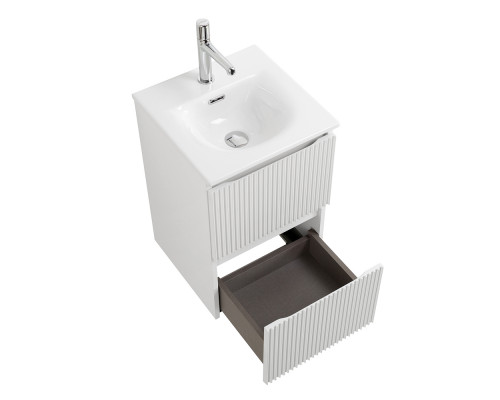 Тумба с раковиной подвесная 40 см, BelBagno UNO-MINI-400-2C-SO-BO Белая матовая, раковина белая BB-8099-3-40