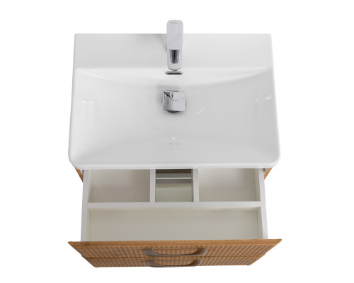Подвесная тумба с раковиной Belbagno DUE 60 см Rovere Nature DUE-600-2C-SO-RN-P + BB-8076-3-60