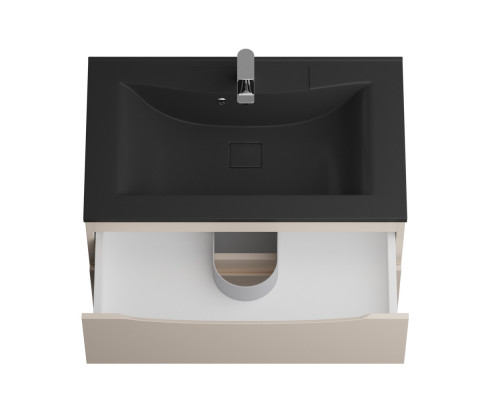 Тумба с раковиной подвесная BelBagno MARINO-800 Crema Opaco, раковина черная BB800/450-LV-ART-PR-NERO