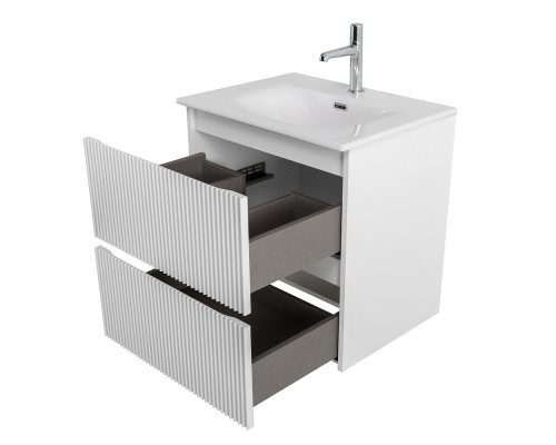 Тумба с раковиной подвесная 70 см, BelBagno UNO-700-2C-SO-BO Bianco Opaco, раковина белая BB-8099-70